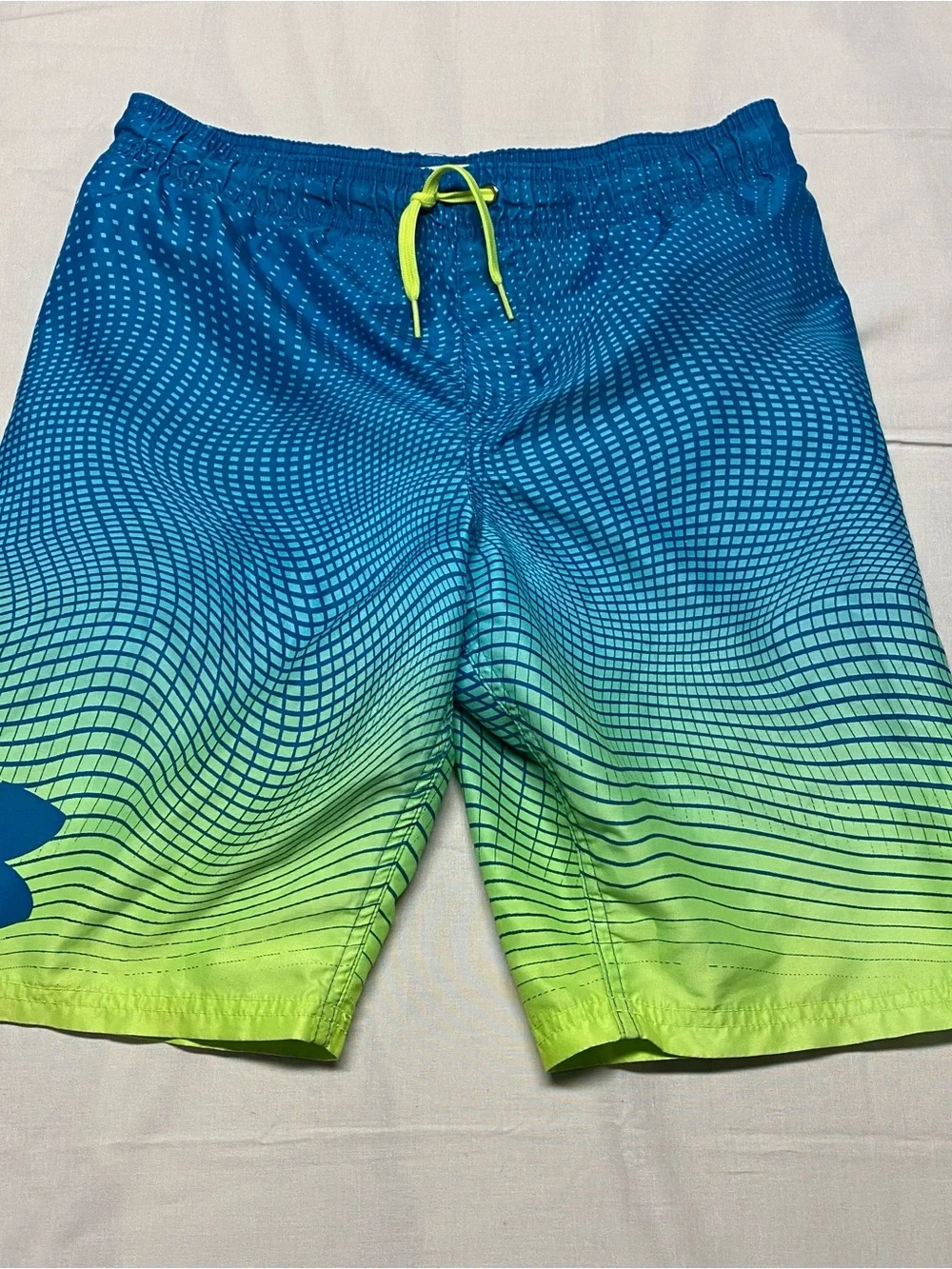 Under Armour Men’s Blue to Lime Gradient Swim Trunks